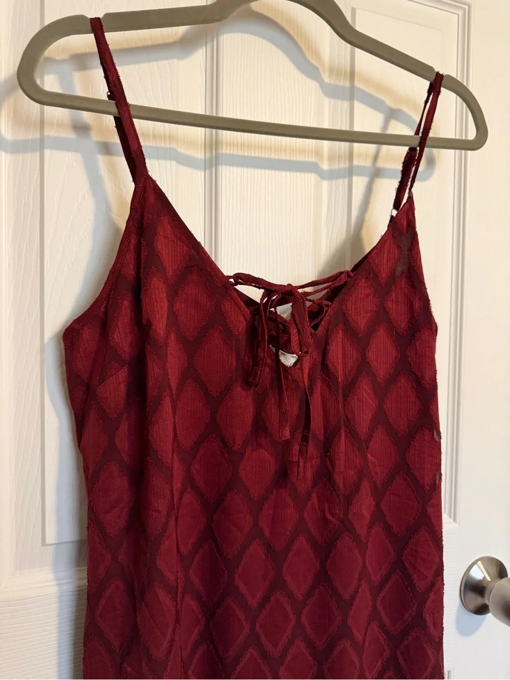NWT Boho Band of the Free Burgundy Burnout Side Slit Maxi Dress Size M - Picture 3 of 6